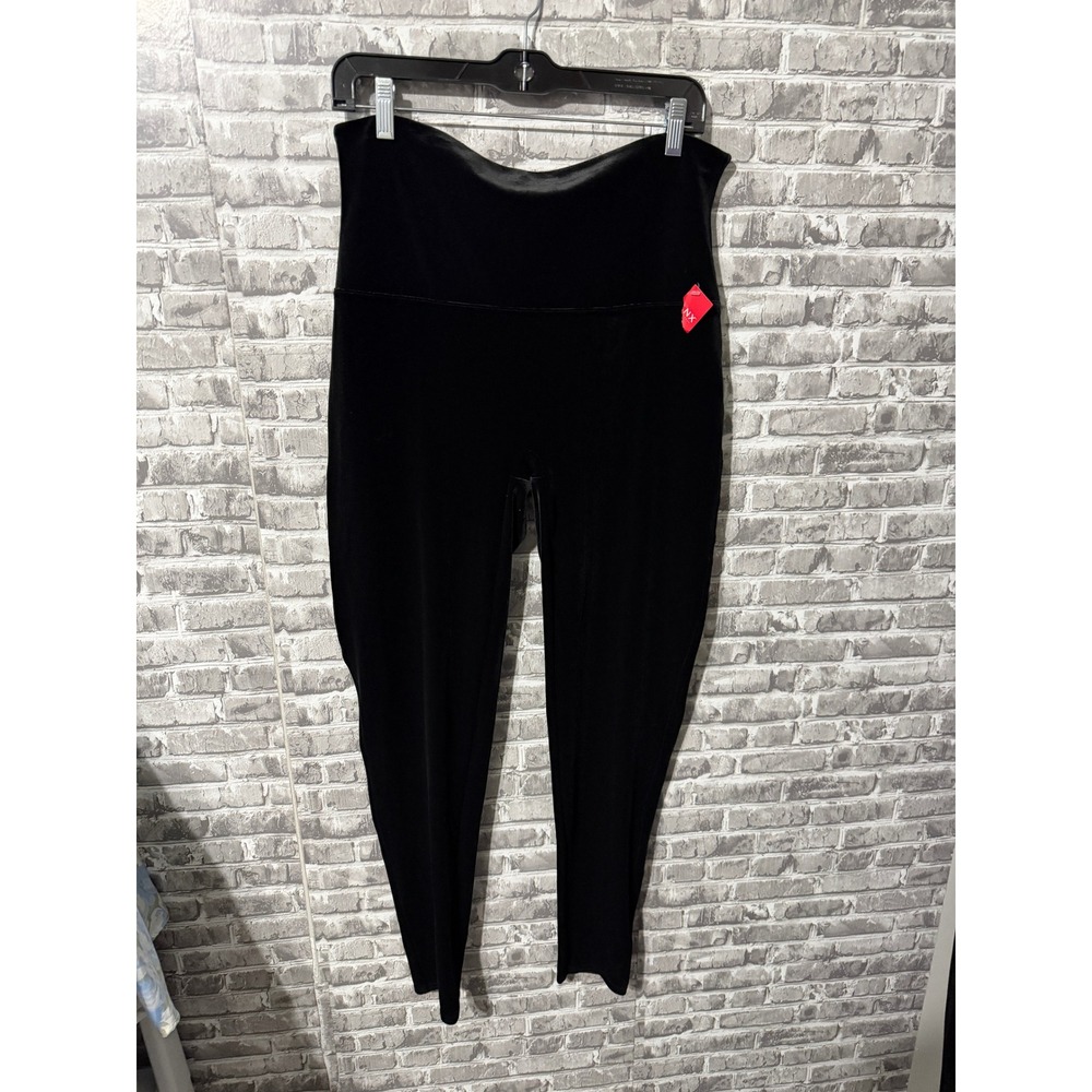 Spanx Velvet Leggings Black High Waisted Shaping Plus Size 2X 2TG New